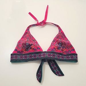 Victoria's Secret Pink & Blue Bikini Top Sz M